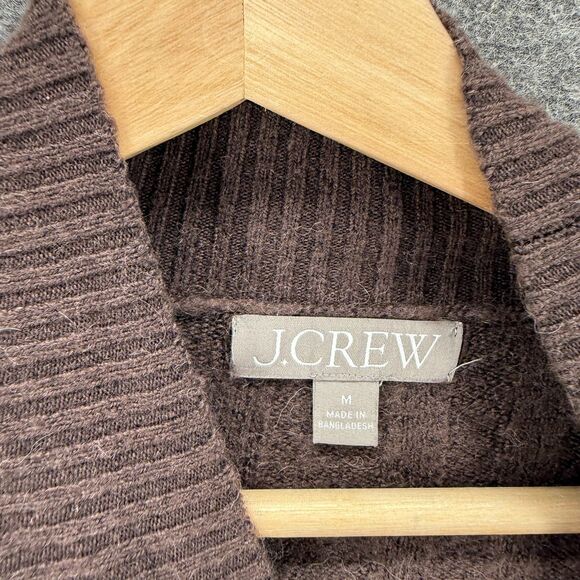 J. Crew Sweater Pullover Women M Medium Brown Knit Alpaca High Rise Long Sleeve - Picture 3 of 7